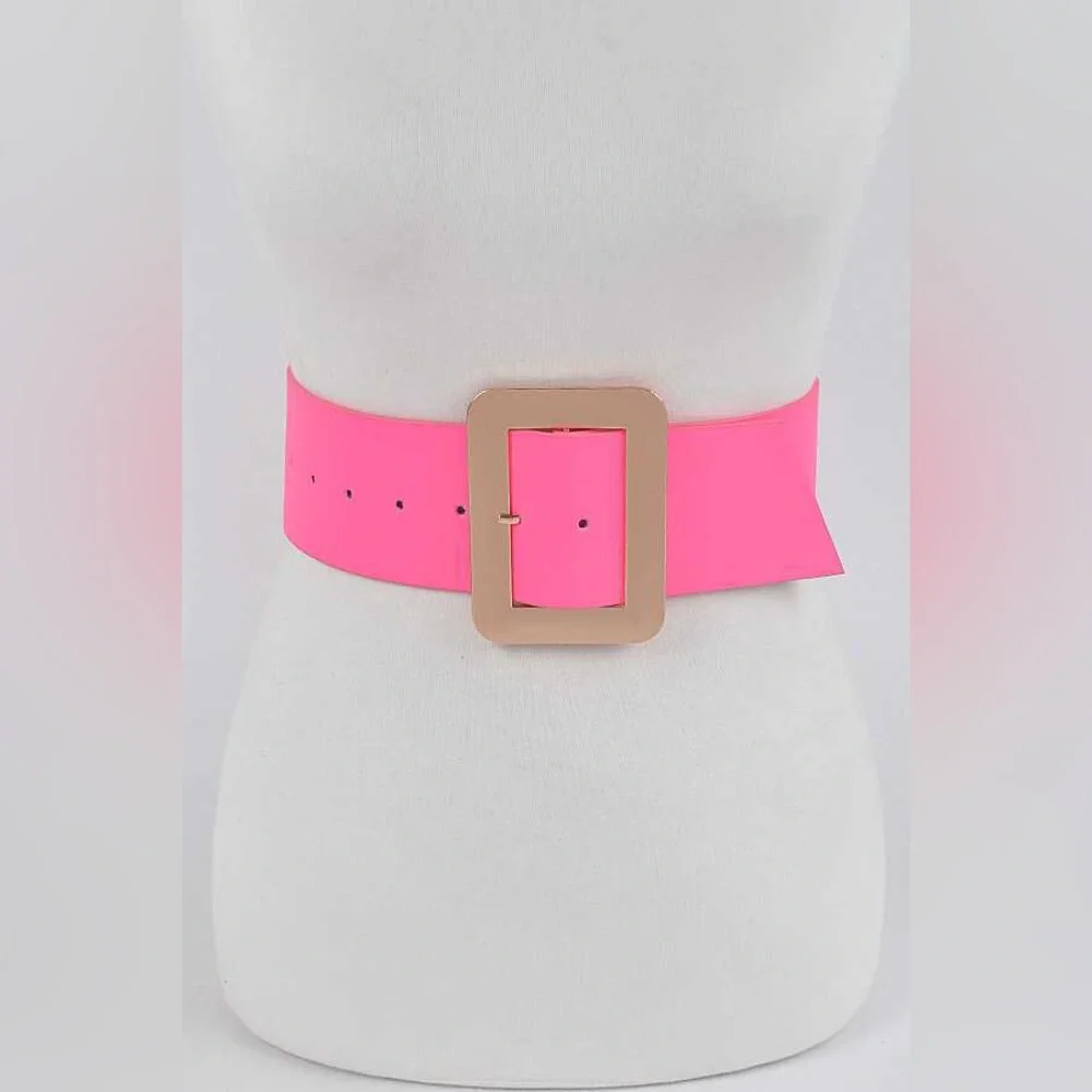 Neon Vegan Leather Waist Statement Belt